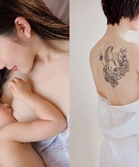 纪念两年母乳历程,把哺乳照纹身上