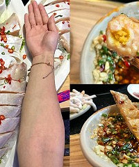 这家火锅的耗儿鱼,跟手臂一样长