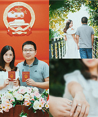 带上跟拍去扯证,还顺便“蹭”了套情侣照