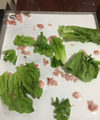 在新开的猪肉铺买了土猪肉回来做个肠粉当早餐