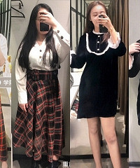 胖胖的我试穿红人同款搭配后,这对比…