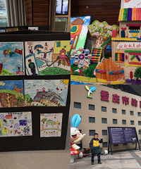 幼儿园还给孩子们办画展