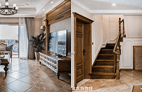 147平美式,全屋现场木作,这种色调美哭了