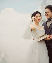 白云朵朵,阳光正好,清新到出水的婚纱照