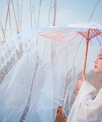 大热天拍了一套反季节写真,活生生把绿芦苇P黄,从夏天变秋天