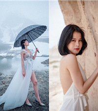 和老婆去新疆自拍婚纱照,自己做造型自己打光,照片看起还不错