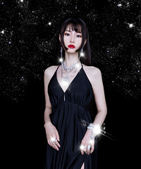 拍了两套造型,其实一套大家都说像白富美大小姐