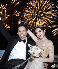 郭碧婷向佐婚礼照片曝光,新娘造型好看很多,萧敬腾也去参加了