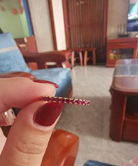终于收到小戒指,鸽血红跟秋天更配