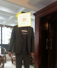 带男票西服试装,佛系男生的选择