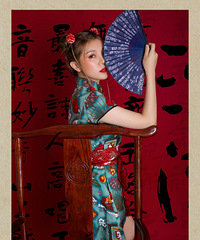拍组应景的国风写真,红红火火过新年