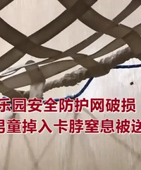 儿童游乐园安全防护网破损 ,西安2岁半男童掉入卡脖窒息