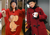 达人推荐过年穿的红色衣服,毛衣,大衣,羽绒服