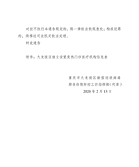 九龙坡关于全区所有零售药店暂停销售发热、咳嗽类药品的通告