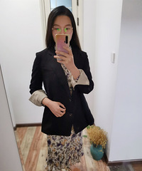 碎花裙和西装真的很搭,可甜可盐春夏必备款