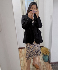 碎花裙和西装真的很搭,可甜可盐春夏必备款