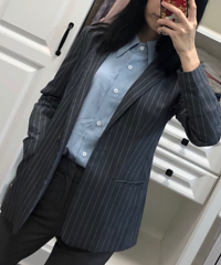 穿衬衫才有英气,买了好多种配色的条纹衬衫,怎么都穿不腻