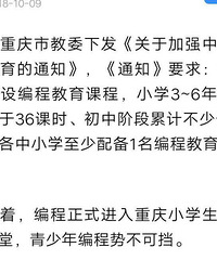 重庆中小学开设编程教育课吗?是走形式还是在认真教授编程内容?