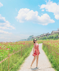 跟风去了最近很火的木洞河街看格桑花,吃碗豆花完美