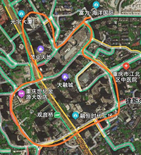 卫星地图对比重庆各个商圈规模,发现中央公园商圈才是王炸