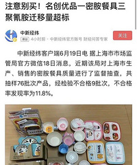 名创优品1批次儿童餐具三聚氰胺迁移量超标,你们买过吗?