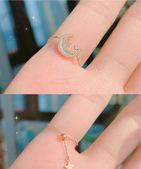 周大福星轨月亮戒指好好看啊!百搭又少女!