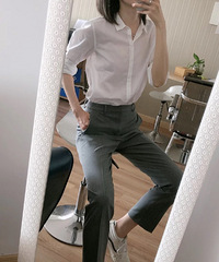 优衣库早秋灰色烟管裤开挂,姐妹们买它!