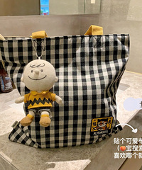 给格子控的小姐姐安利这个平价帆布包,可以双面背可爱炸了