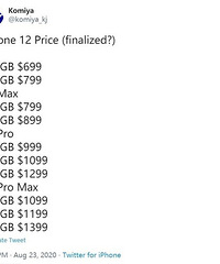 苹果12系列售价曝光!内存最低128GB,售价最低5000元