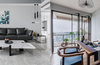 阳台茶室相结合,坐在室内就能欣赏半山好风景