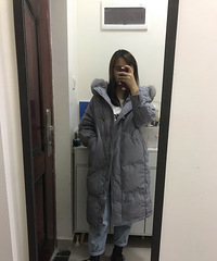 跟团的羽绒服到货,上身不错,微胖女孩也可