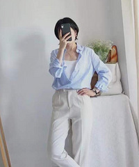 一件蓝色条纹衬衫的N种搭配,这样穿告别病号服既视感