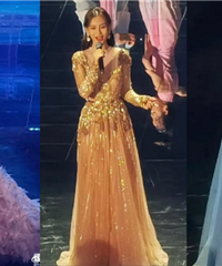 Angelababy、李沁、张天爱录制晚会同框,AB气势输了