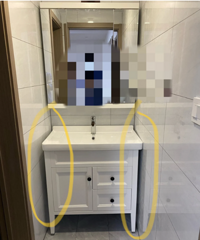 买了成品浴室柜,发现两边有缝隙,怎么办?