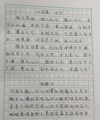 来夸一下大女儿,这是她平时的语文抄写作业!