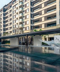 蘭亭序150平意式轻奢施工ing,客厅的大玻璃效果超好