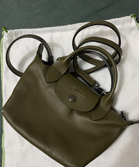 在网上种草的 Longchamp Cuir迷你 墨绿色,越看