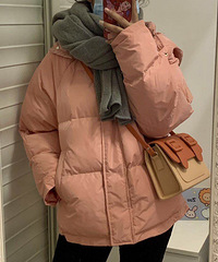 冬日里的水蜜桃,这个棉服的颜色我太爱了
