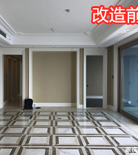 爆改西派城147平精装,绿+白不要太好看,电视墙的大理石绝了