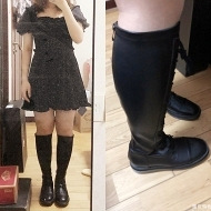 腿粗悲哀,靴子要爆了