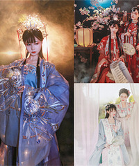 和朋友在家拍的汉服写真,据说汉服还是游戏同款