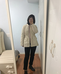 诺米家修身羽绒服+磨毛牛仔裤质报来了