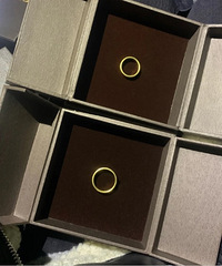 情侣对戒,最后买了周大福的古法黄金