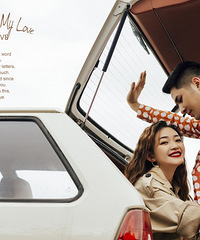 来一组“公路风”的婚纱照,不穿婚纱也很美