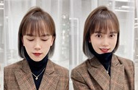 洋气冷棕色,加上lisa同款挂耳染,瞬间变时髦