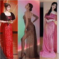 都好拼!女明星一晚换了几套礼服