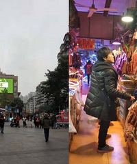 逛一逛没落的南坪老步行街菜市场