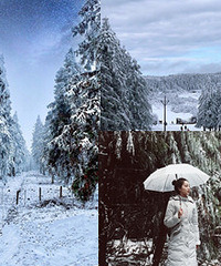 这里看雪和仙境一样,再泡个温泉,完美