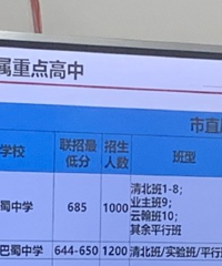 原来巴蜀中学高中除了清北班平行班,还有业主班、云翰班