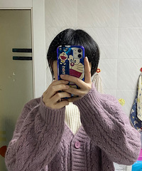 团购的紫色毛衣好显气质,柔软不扎皮肤穿起黑舒服